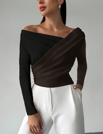 Bluza SHEIN, negru/maro