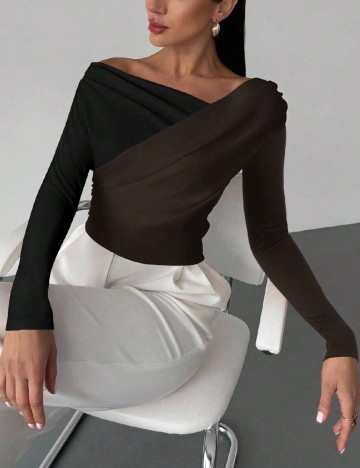 Bluza SHEIN, negru/maro