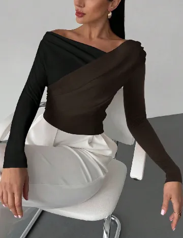 Bluza SHEIN, negru/maro