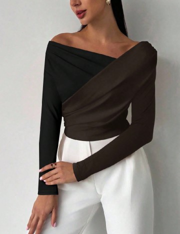 Bluza SHEIN, negru/maro