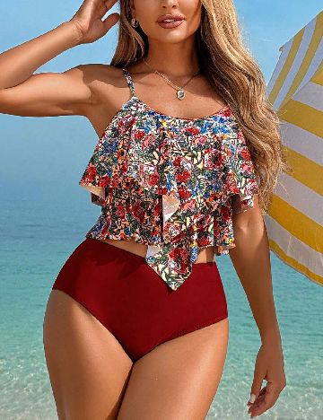 Costum de baie SHEIN, mix culori