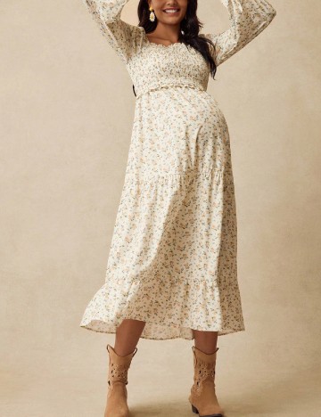 Rochie medie SHEIN Maternity, floral print