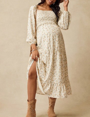 Rochie medie SHEIN Maternity, floral print