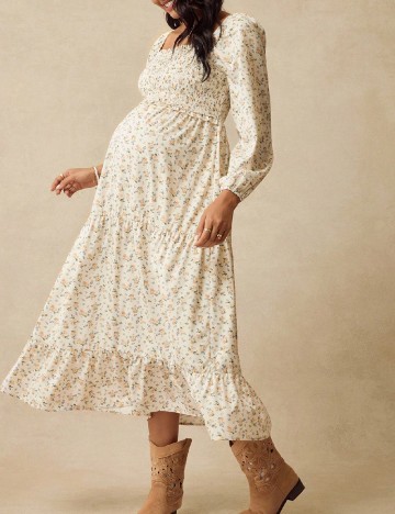 Rochie medie SHEIN Maternity, floral print