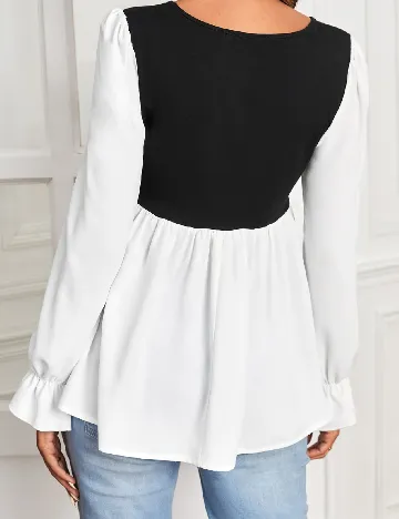 Bluza SHEIN Maternity, alb/negru