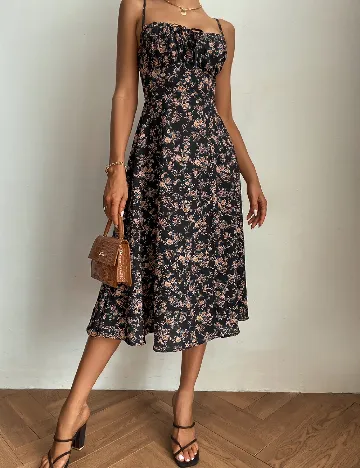 Rochie medie SHEIN, negru/maro