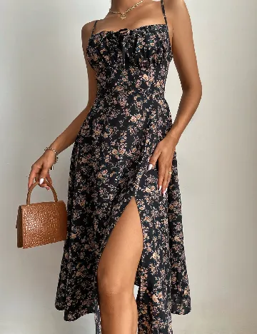 Rochie medie SHEIN, negru/maro