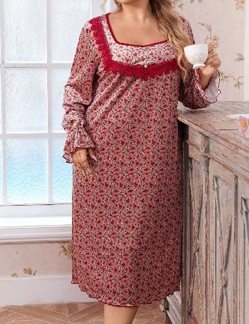 Rochie de noapte SHEIN CURVE, floral print