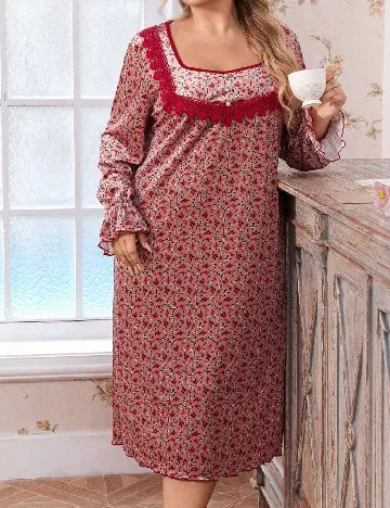 Rochie de noapte SHEIN CURVE, floral print