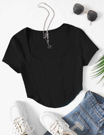 Top SHEIN, negru