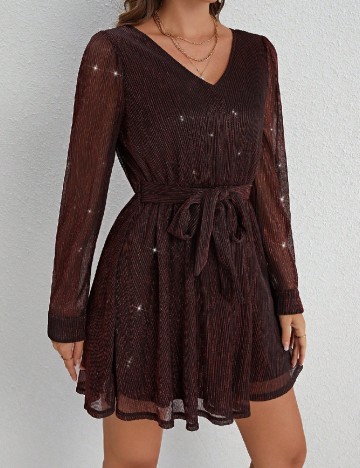 Rochie scurta SHEIN, maro