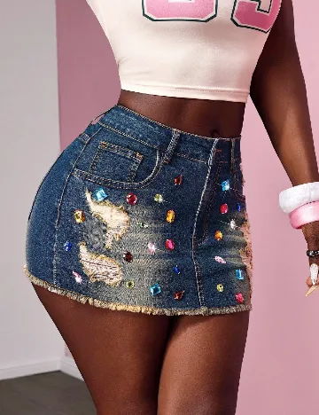 Fusta SHEIN, albastru