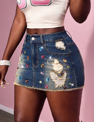 Fusta SHEIN, albastru