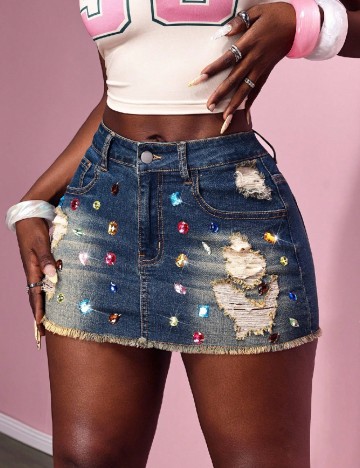 Fusta SHEIN, albastru