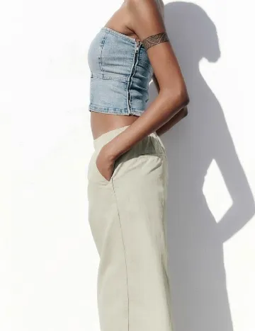 Top Zara, albastru deschis