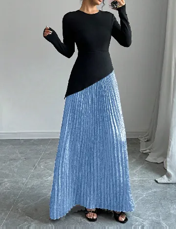 Rochie lunga SHEIN, negru/albastru