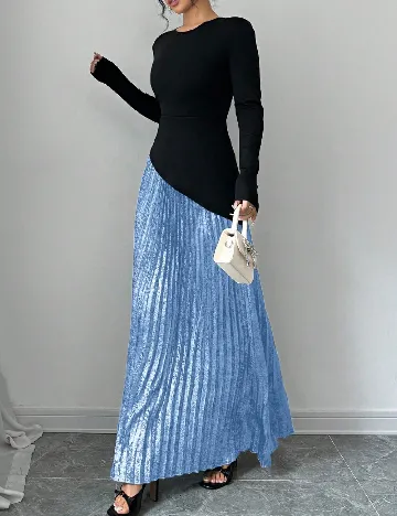 Rochie lunga SHEIN, negru/albastru