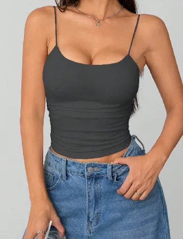 Top SHEIN, gri inchis