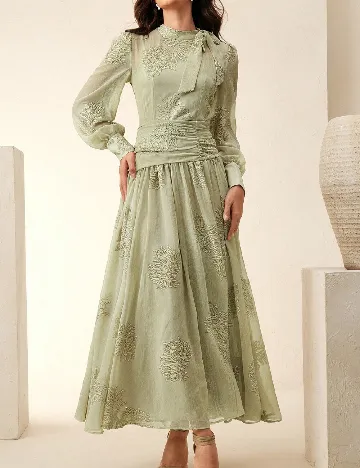 Rochie medie Anewsta, verde