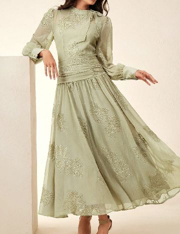 Rochie medie Anewsta, verde