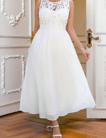 Rochie lunga SHEIN CURVE, alb