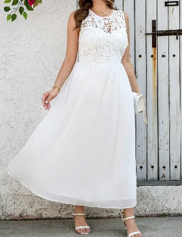 Rochie lunga SHEIN CURVE, alb