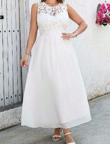 Rochie lunga SHEIN CURVE, alb