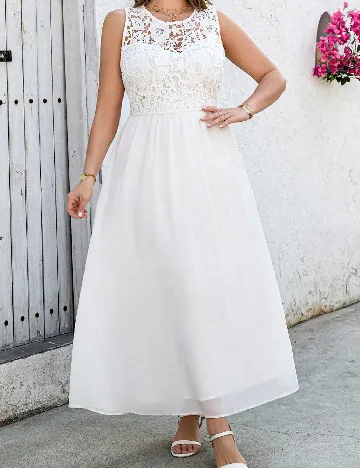 Rochie lunga SHEIN CURVE, alb