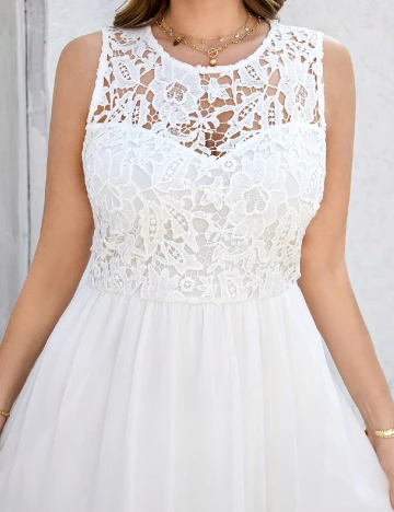 Rochie lunga SHEIN CURVE, alb