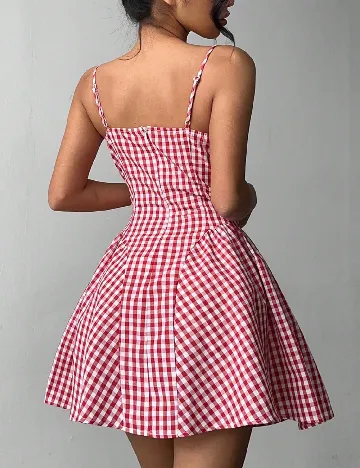 Rochie scurta SHEIN, rosu/alb