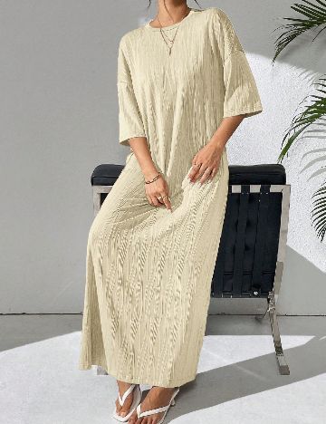 Rochie lunga SHEIN, crem