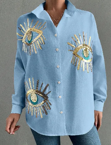 Camasa SHEIN, albastru