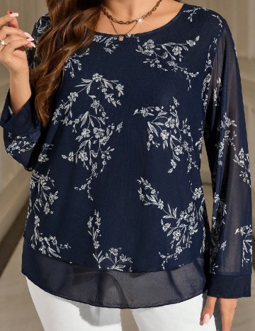 Bluza Emery Rose Curve, bleumarin