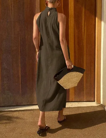 Rochie medie Dazy, kaki