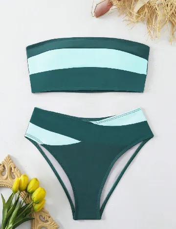 Costum de baie SHEIN, verde