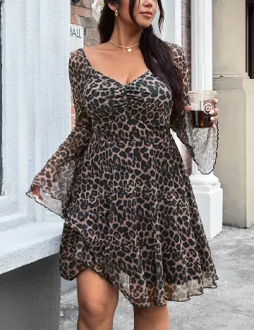 Rochie scurta SHEIN CURVE, animal print