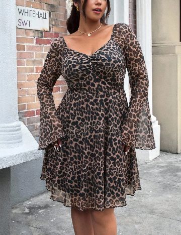 Rochie scurta SHEIN CURVE, animal print