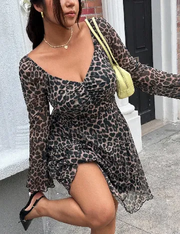 Rochie scurta SHEIN CURVE, animal print