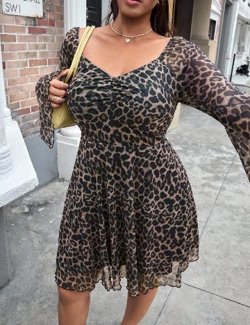 Rochie scurta SHEIN CURVE, animal print