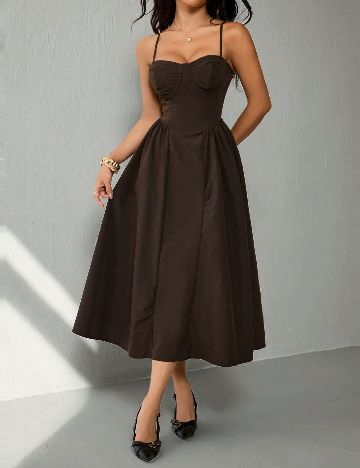 Rochie medie SHEIN, maro inchis