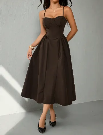 Rochie medie SHEIN, maro inchis