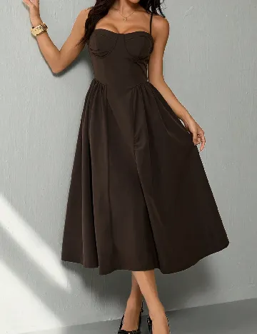 Rochie medie SHEIN, maro inchis