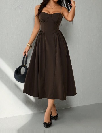 Rochie medie SHEIN, maro inchis