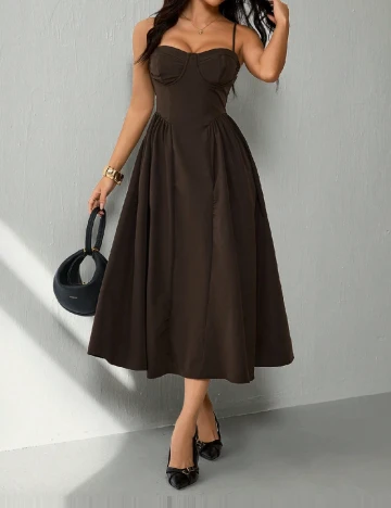 Rochie medie SHEIN, maro inchis