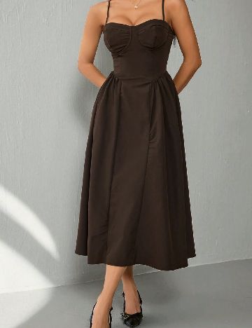 Rochie medie SHEIN, maro inchis