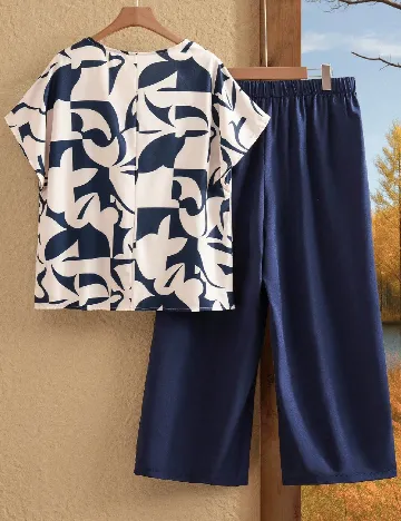 Compleu SHEIN CURVE, bleumarin/crem