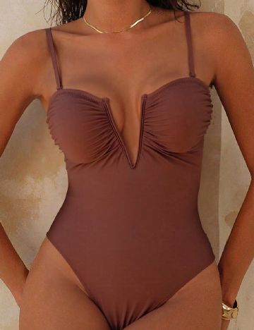 Costum de baie SHEIN, maro