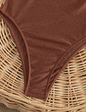 Costum de baie SHEIN, maro