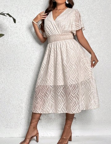 Rochie medie SHEIN CURVE, crem