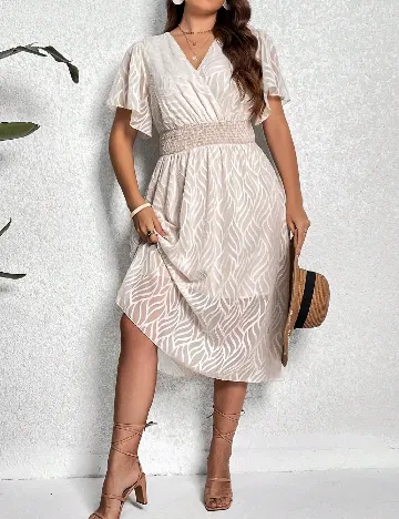 Rochie medie SHEIN CURVE, crem